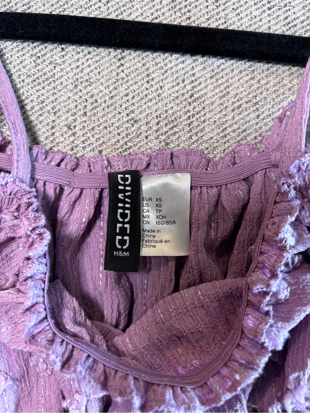 H&M Divided Lilac Textured Babydoll Cami Tank Top - Picture 5 of 5